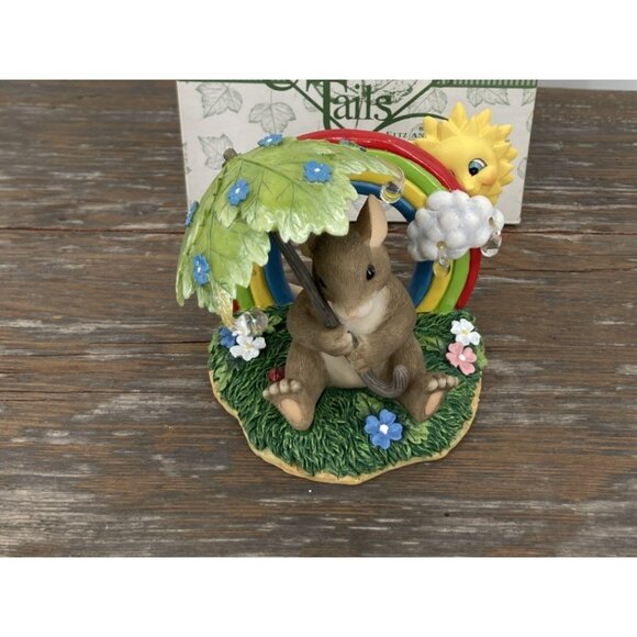 Vtg Fitz & Floyd Charming Tails 2001 Figurine Theres No Rainbow Without The Rain - Picture 2 of 8